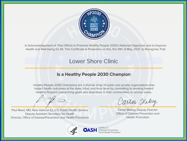 Healthy People 2030 Champion!
